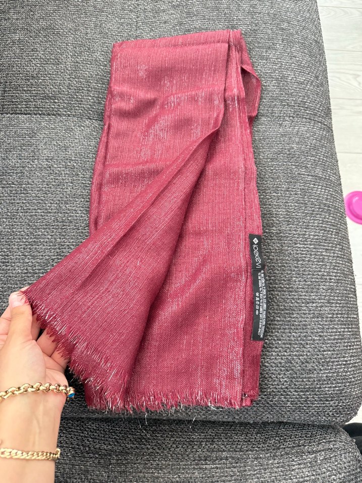 Ipekevi bordo simli Şal - Görsel 3
