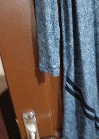 l Beden Gri Uzun Kollu Salaş Kadın Tunik