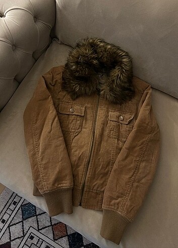 s Beden kahverengi Renk vintage ceket/mont