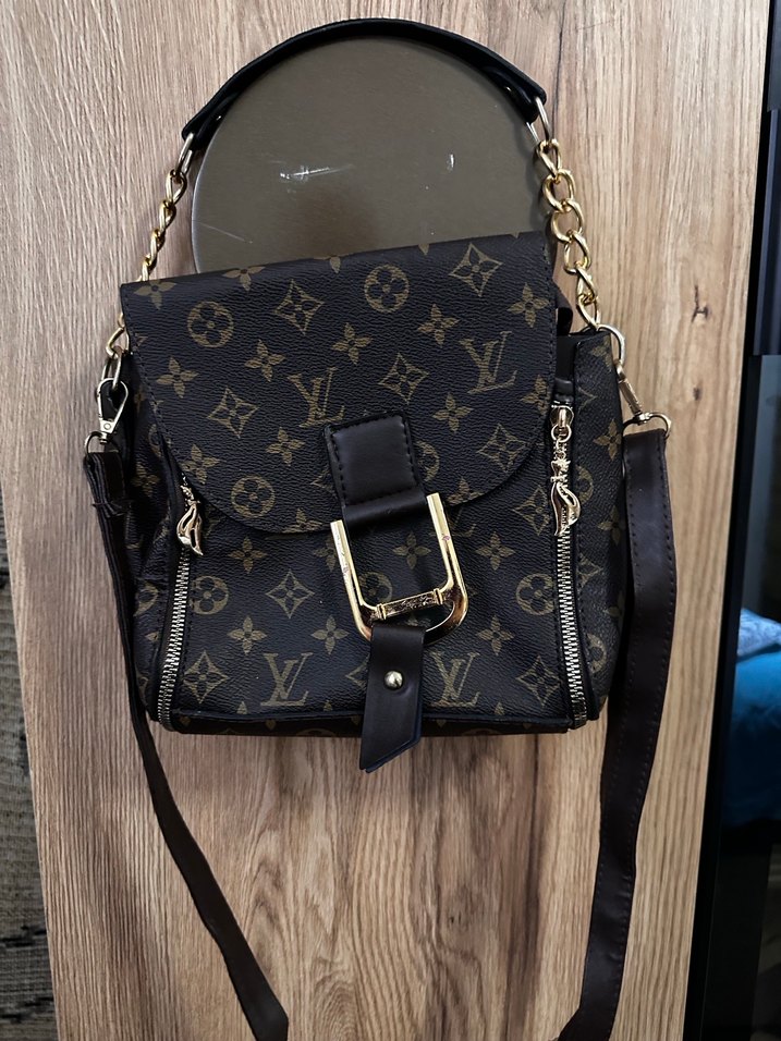 Kahverengi Baskılı Deri Kadın Çanta - Görsel 3