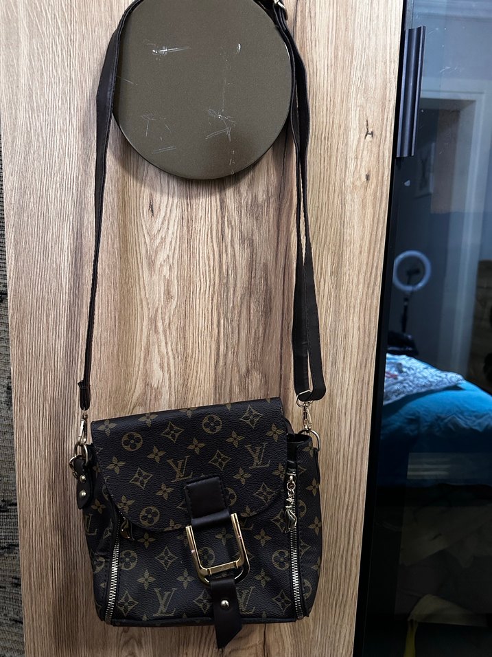 Kahverengi Baskılı Deri Kadın Çanta - Görsel 2