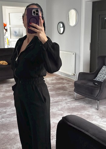 Siyah Rahat Kesim Kadın tulum triko harika rahatlıkta - Görsel 3