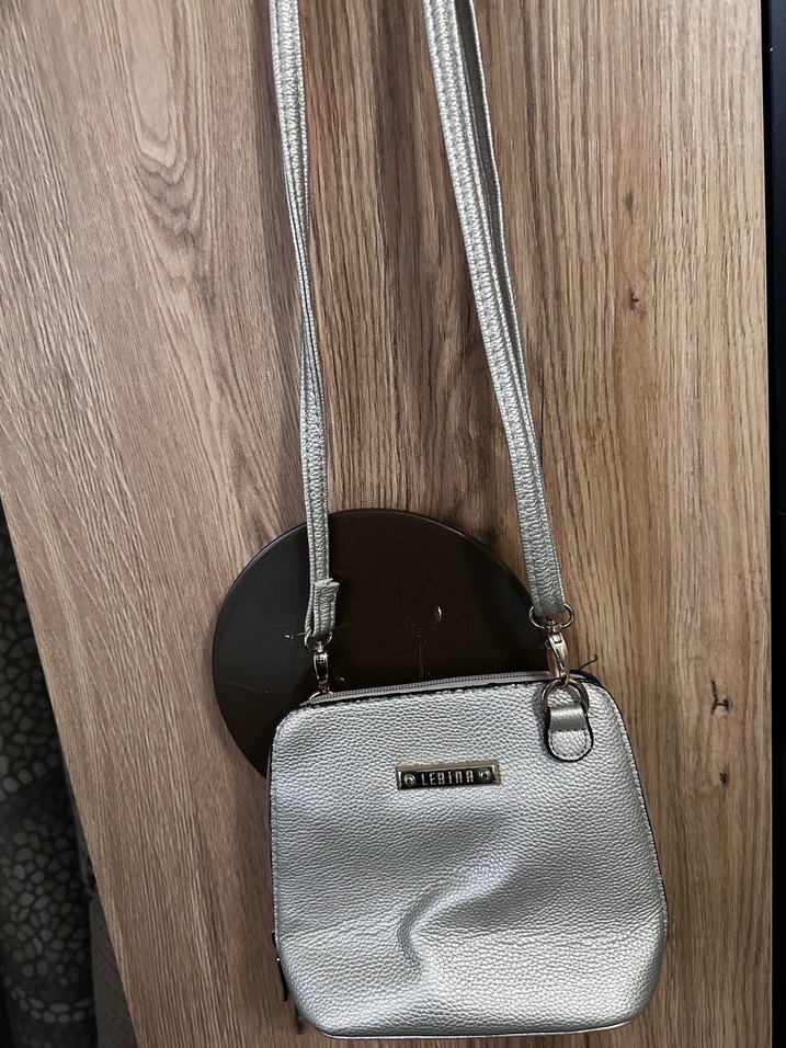 Gri Deri Fermuarlı Kadın Çanta - Görsel 2