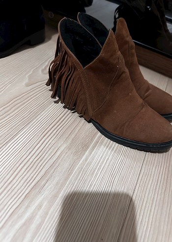 Kahverengi Süet Püsküllü  Bot - Görsel 3