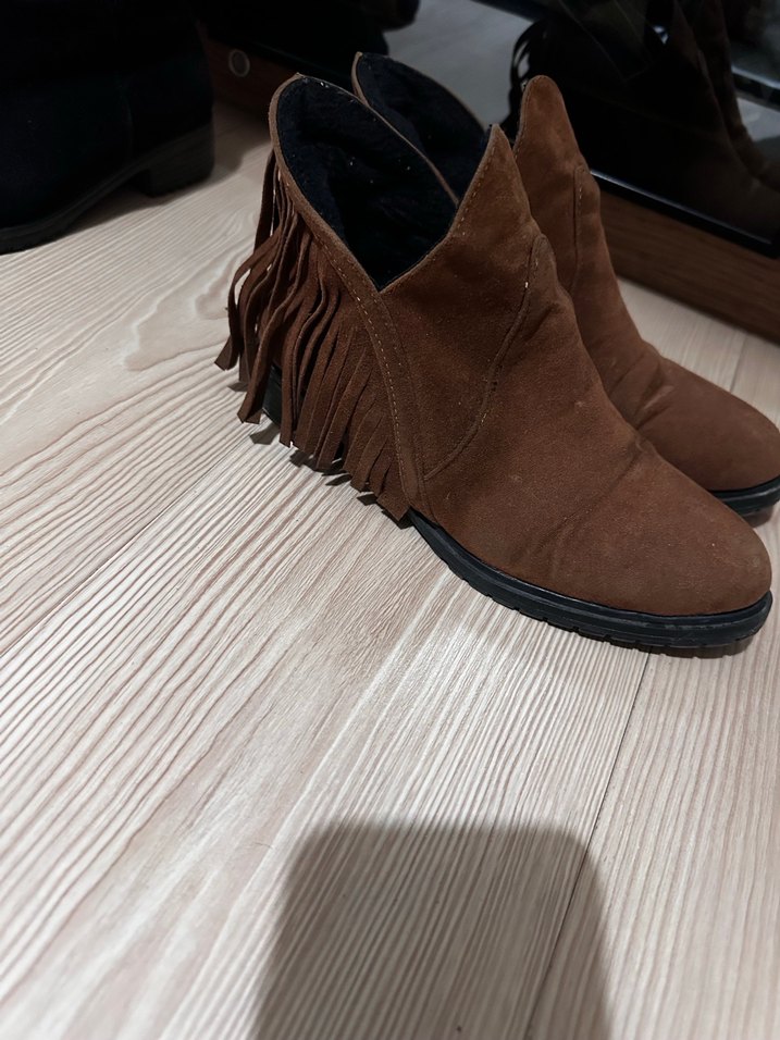 Kahverengi Süet Püsküllü  Bot - Görsel 3