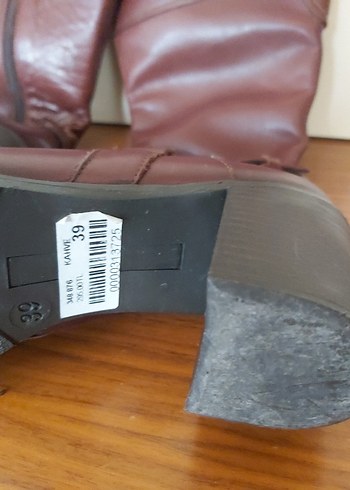 Kahverengi Deri Tokalı Dizüstü Kadın Çizme - Görsel 4