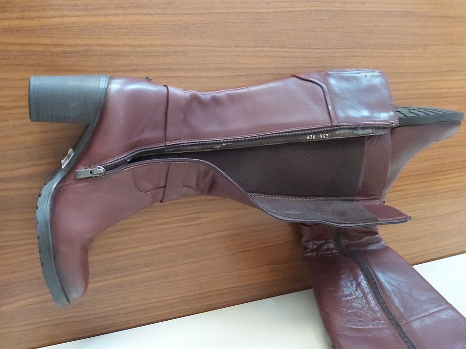 Kahverengi Deri Tokalı Dizüstü Kadın Çizme - Görsel 5