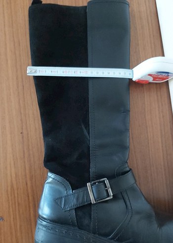 Siyah Süet Tokalı Dizüstü Kadın Çizme - Görsel 6