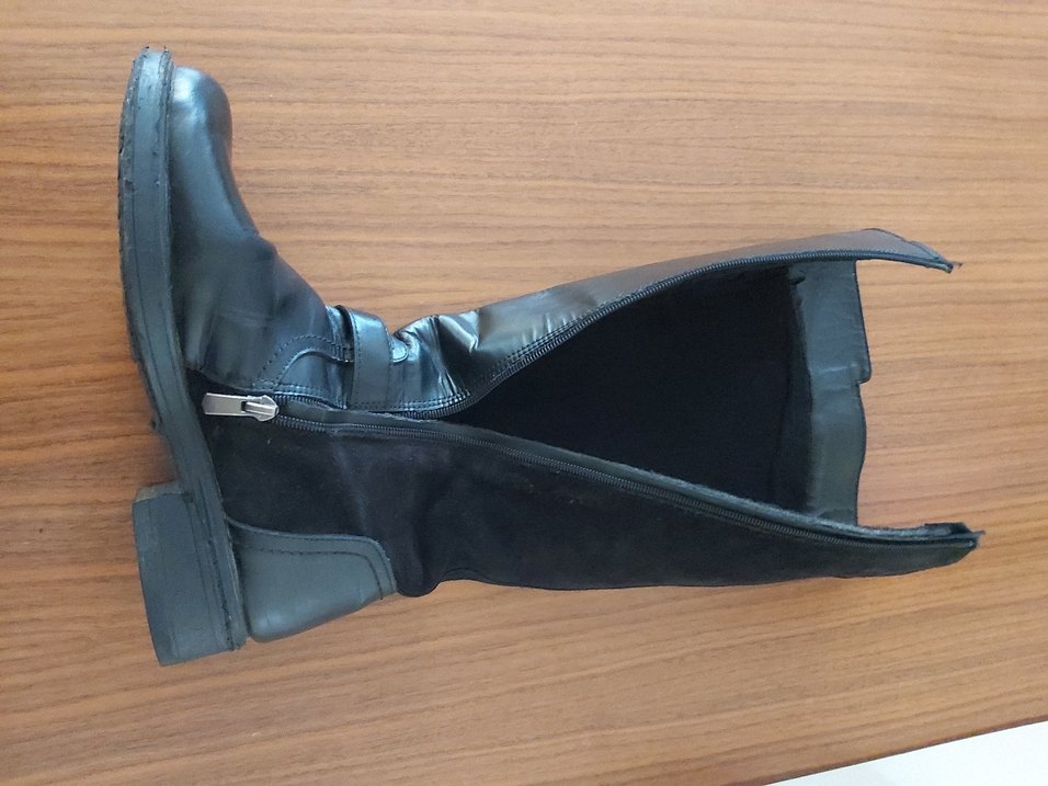 Siyah Süet Tokalı Dizüstü Kadın Çizme - Görsel 5