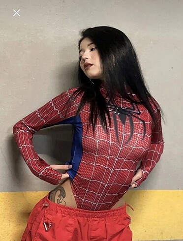 Spiderman parmak geçirmeli çıtçıtlı body