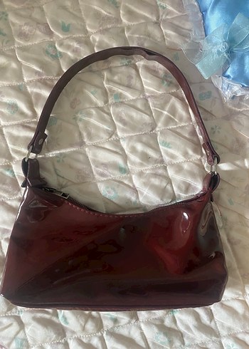 Bordo Parlak Deri çanta - Görsel 3