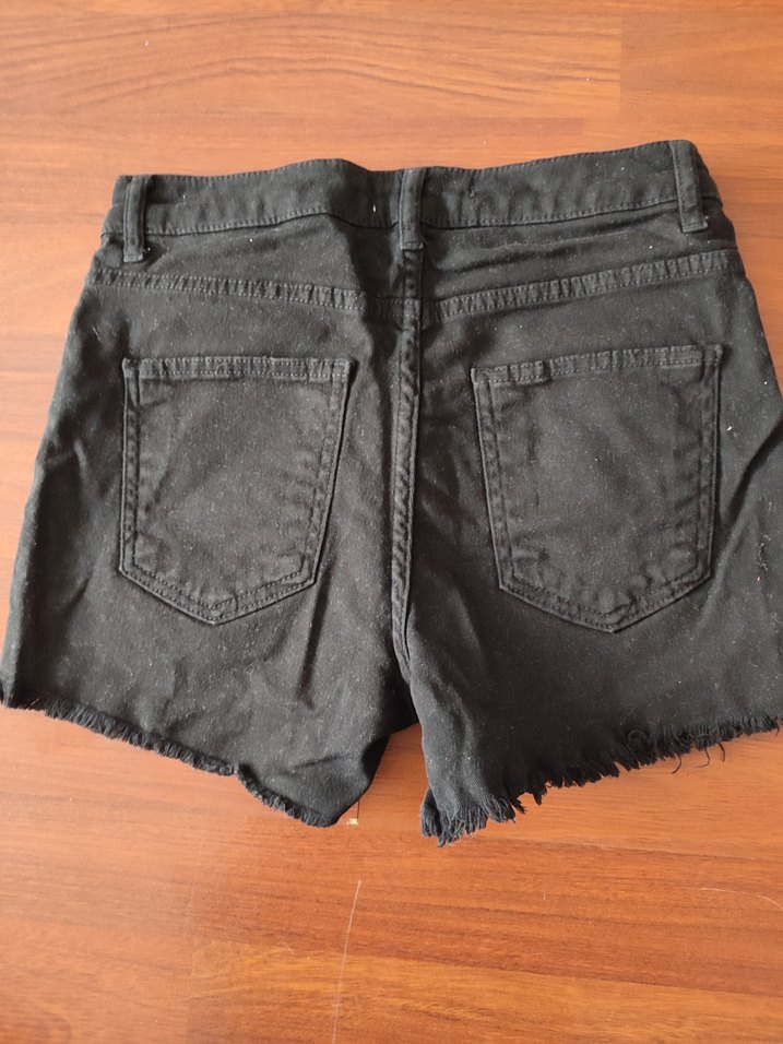 Kadın Siyah Mini Denim Şort - Görsel 3