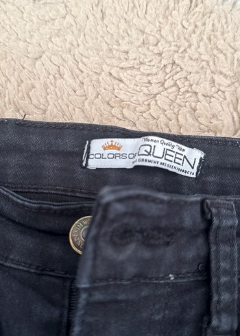 Diğer Düğmeli Siyah Kadın Kot Pantolon