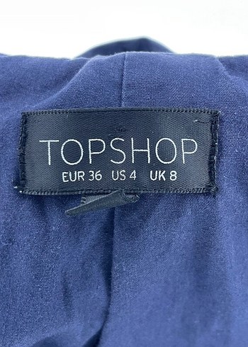 Topahop Kadın Mavi Suni Kumaş Biker Ceket - Görsel 2