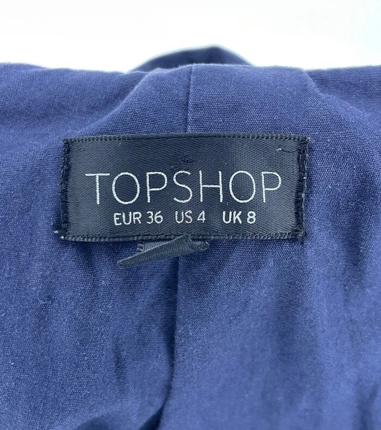 Topahop Kadın Mavi Suni Kumaş Biker Ceket - Görsel 2