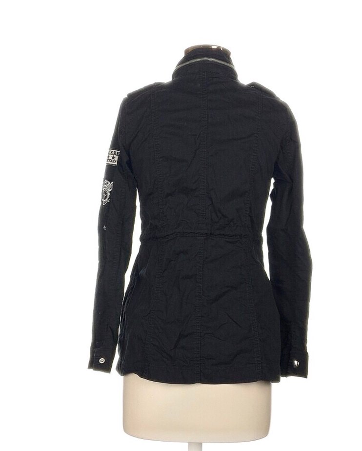 Siyah Nakışlı Düğmeli Kadın Denim Ceket - Görsel 2