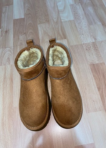 Kahverengi Süet Kürklü Kadın Dolgu Ugg