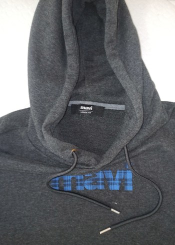 Gri Kapüşonlu Baskılı Erkek Sweatshirt - Görsel 2