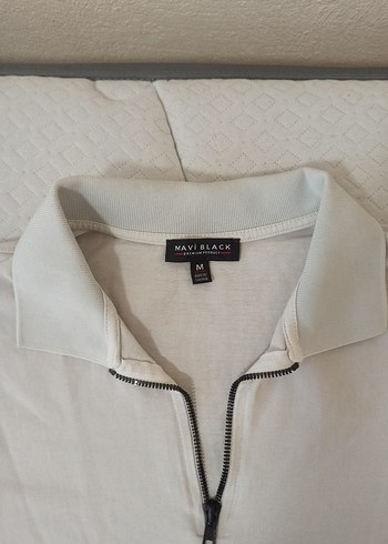 Beyaz Fermuarlı Erkek Polo Tişört - Görsel 2