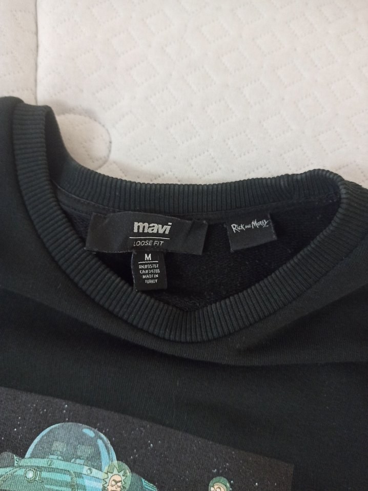 MAVİ premium ürün Erkek Siyah Baskılı Uzun Kollu Sweatshirt - Görsel 3