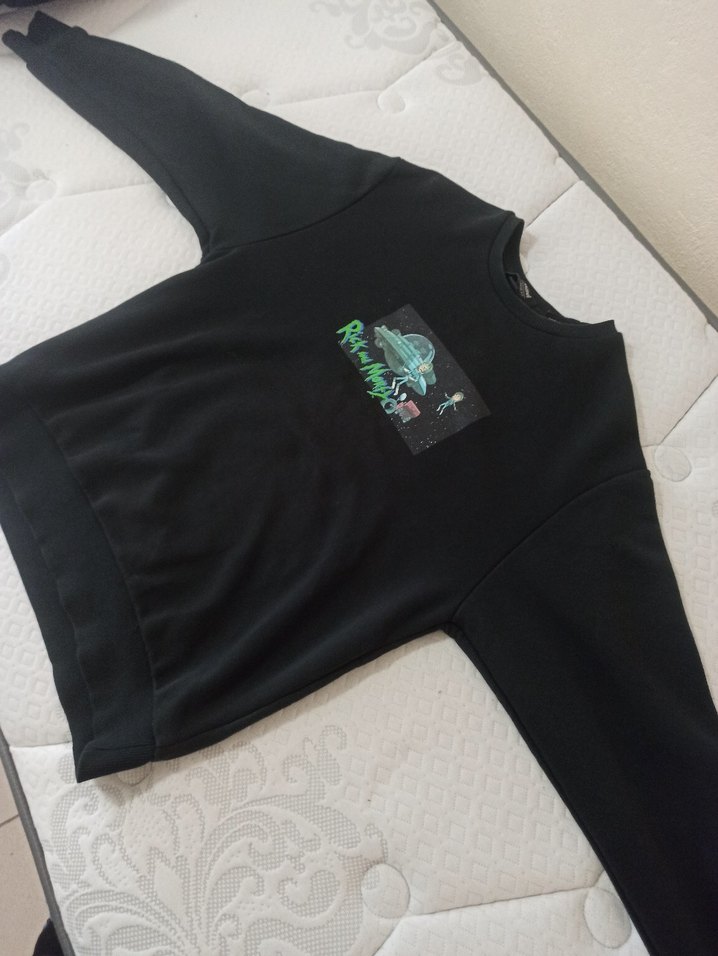 MAVİ premium ürün Erkek Siyah Baskılı Uzun Kollu Sweatshirt - Görsel 2