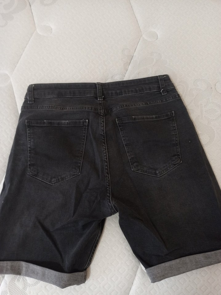 Gri Kemerli Erkek Kot Şort - Görsel 3