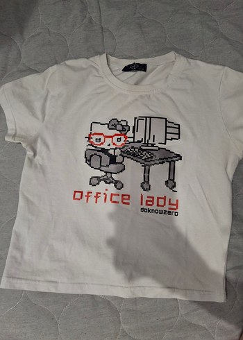 Diğer Office Lady Beyaz Pamuklu Tisort