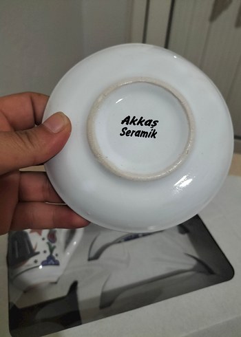 Desenli Beyaz Seramik Fincan Seti - Görsel 5