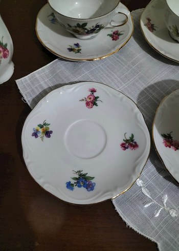 Çiçek Desenli Porselen 6'lı Fincan Takımı - Görsel 4