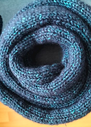 Lacivert Örgü Kadın Şal - Görsel 3