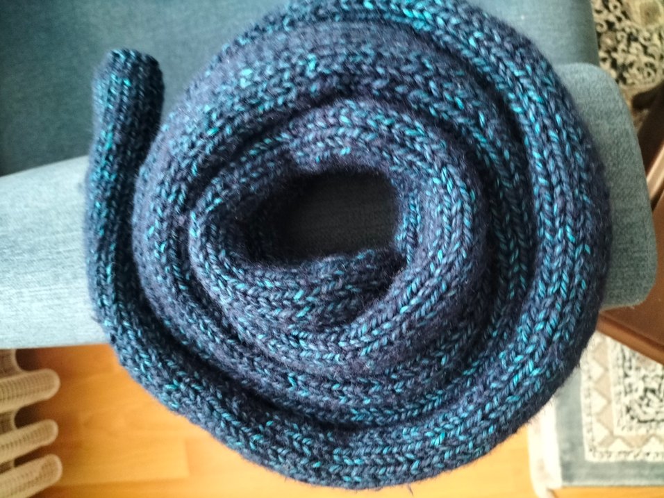 Lacivert Örgü Kadın Şal - Görsel 3