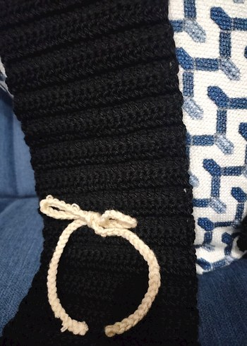 Siyah Örgü Kadın Şal - Görsel 2