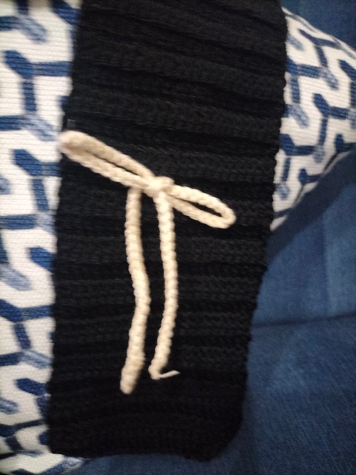 Siyah Örgü Kadın Şal - Görsel 3