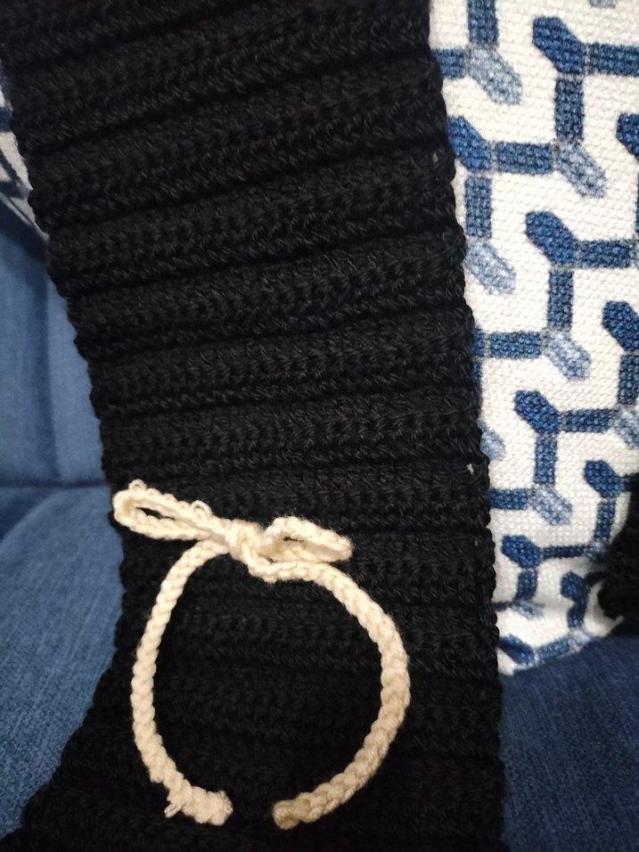 Siyah Örgü Kadın Şal - Görsel 2