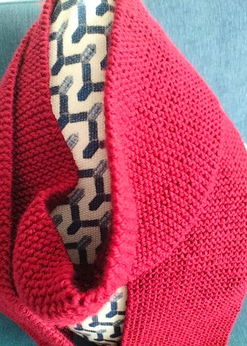 Kadın bordo Örgü Atkı - Görsel 2