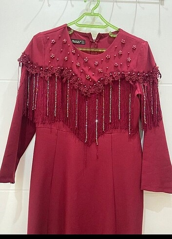 42 Beden bordo Renk Abiye elbise