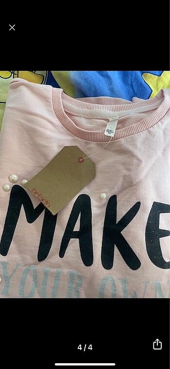 9 Yaş Beden pembe Renk Defacto kız çocuk sweatshirt.