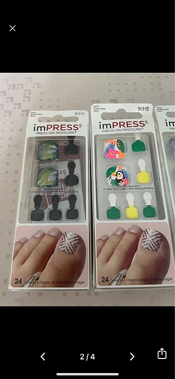 İmpress kadın ayak takma tırnakları.