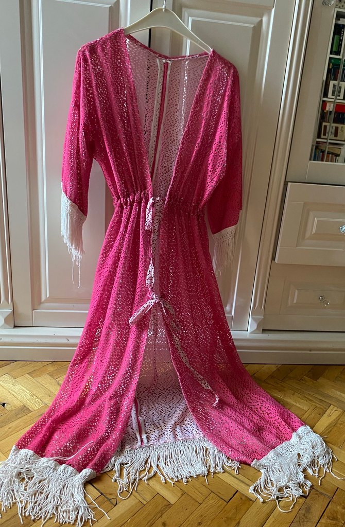 Pembe Bohem Özel Dikim Plaj Elbisesi - Görsel 3