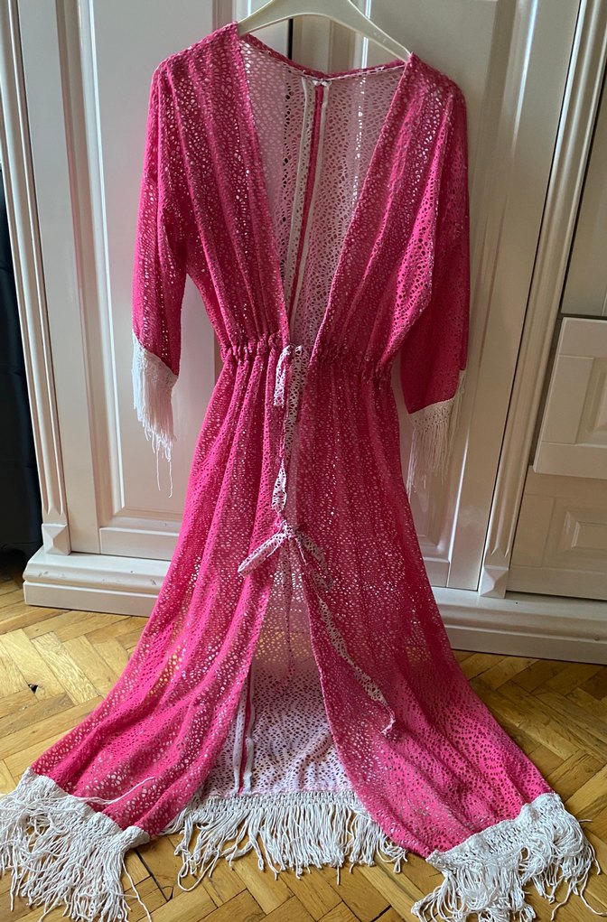 Pembe Bohem Özel Dikim Plaj Elbisesi - Görsel 2