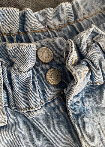 36 Beden mavi Renk Pull&Bear Mavi Mini Denim Şort