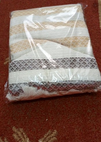 Nakışlı Bej  kahve  Desenli tek kişilik pike ölçü 150x230 sıfır - Görsel 4