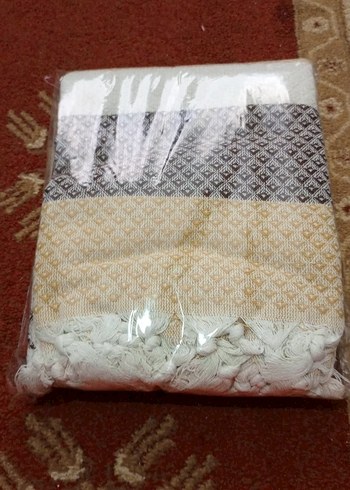 Nakışlı Bej  kahve  Desenli tek kişilik pike ölçü 150x230 sıfır - Görsel 3