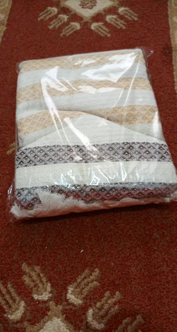 Nakışlı Bej  kahve  Desenli tek kişilik pike ölçü 150x230 sıfır - Görsel 4