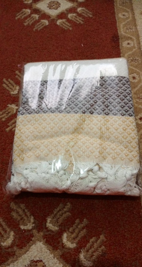 Nakışlı Bej  kahve  Desenli tek kişilik pike ölçü 150x230 sıfır - Görsel 3