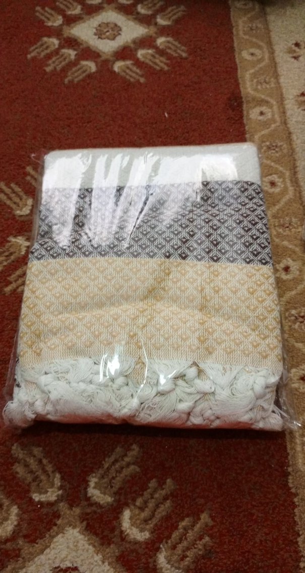 Nakışlı Bej  kahve  Desenli tek kişilik pike ölçü 150x230 sıfır - Görsel 2