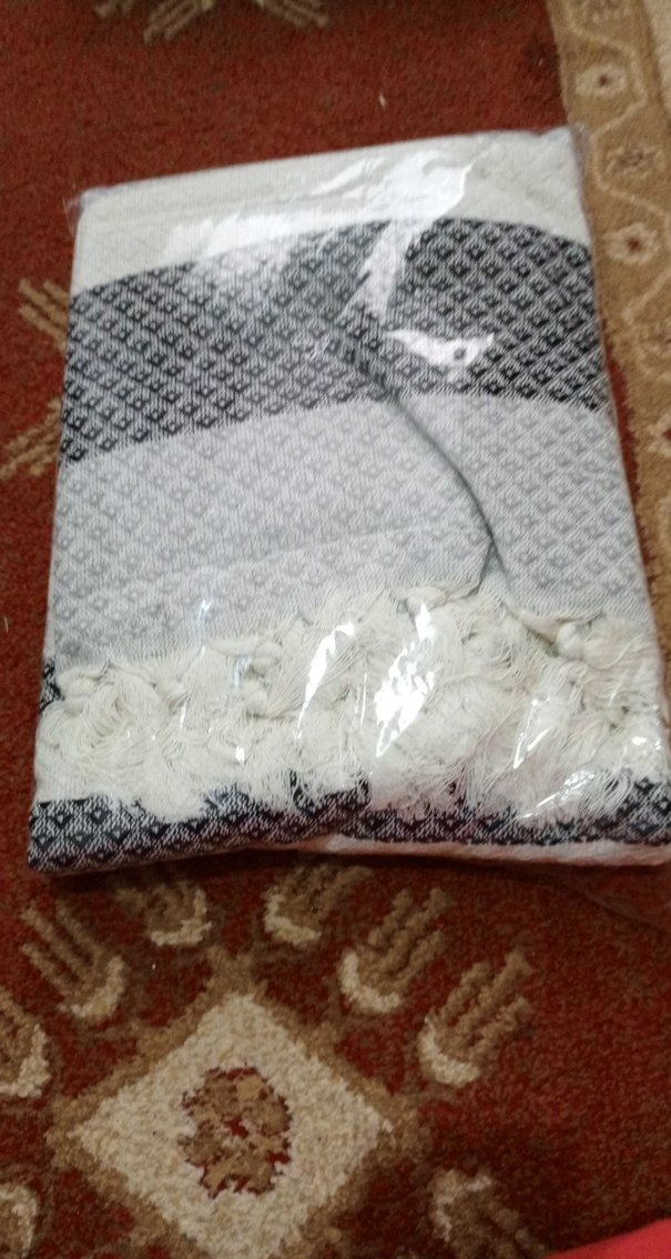 nakışlı gri siyah desenli tek kişilik pike ölçü 150x230 sıfır - Görsel 2