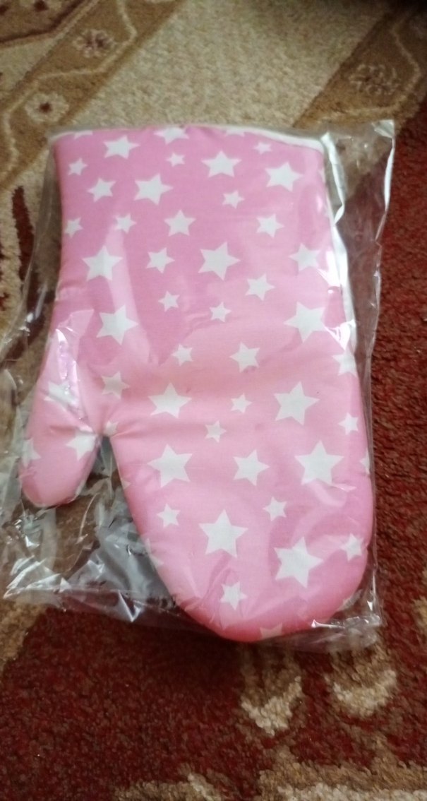 Pembe Yıldız Desenli Fırın Eldiveni ve tutmaç - Görsel 2