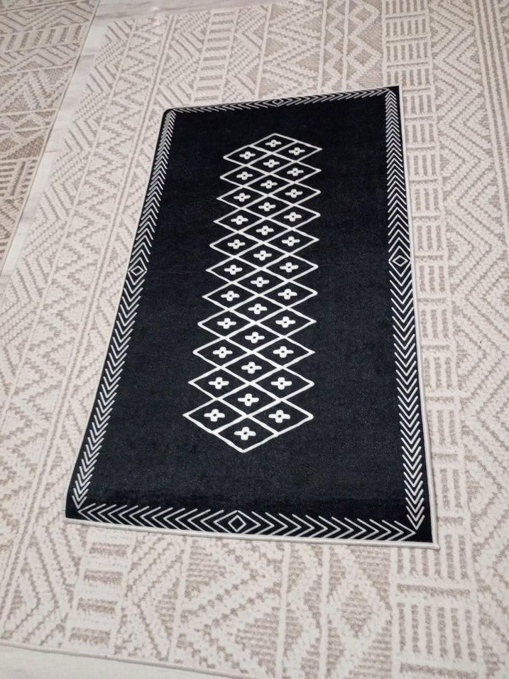 Siyah Nakışlı Geleneksel paspas ölçü 60x100 40x60 sıfır - Görsel 2