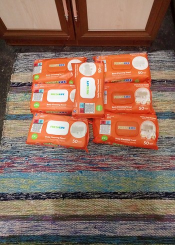 7 paket Fresh Life hasta vücut Temizleme Mendili 50'li - Görsel 3